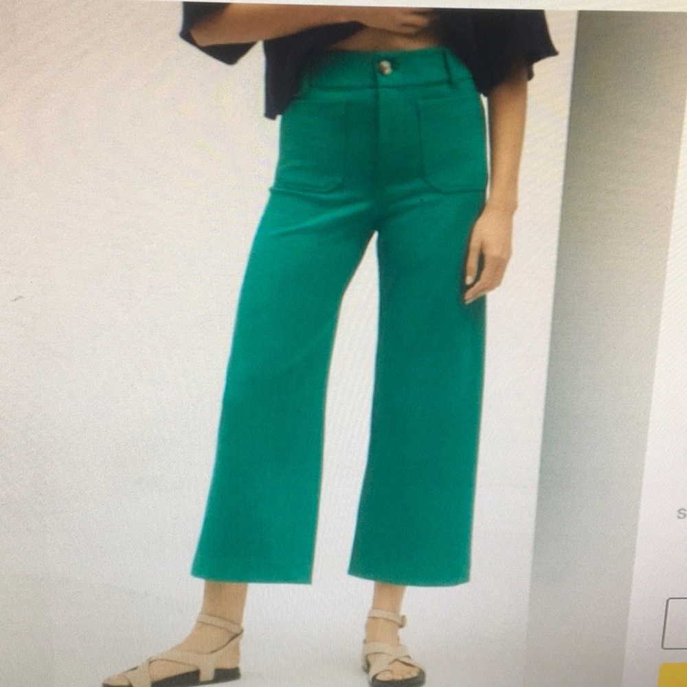 ANTHROPOLOGIE-MAEVE/“THE COLETTE”CROP LINEN BLEND PANTS